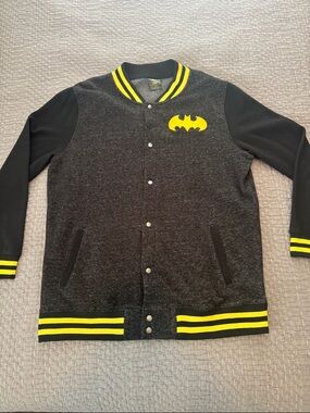 Batman Embroidered Button Up Sweatshirt